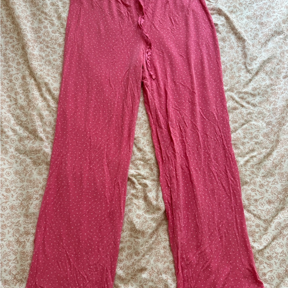 Midnight by Carole Hochman Pink and white polkadot Lounge Pants